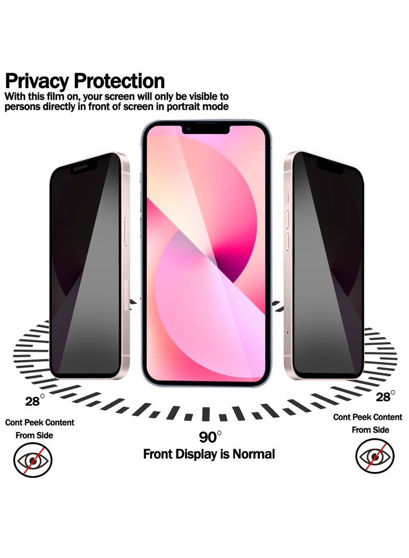 RKINC Screen Protector [2-Pack] for iPhone 13 Mini, Privacy Tempered Glass Film Screen Protector, [Anti Spy][Anti-Scratch][Bubble-Free] - Image 5